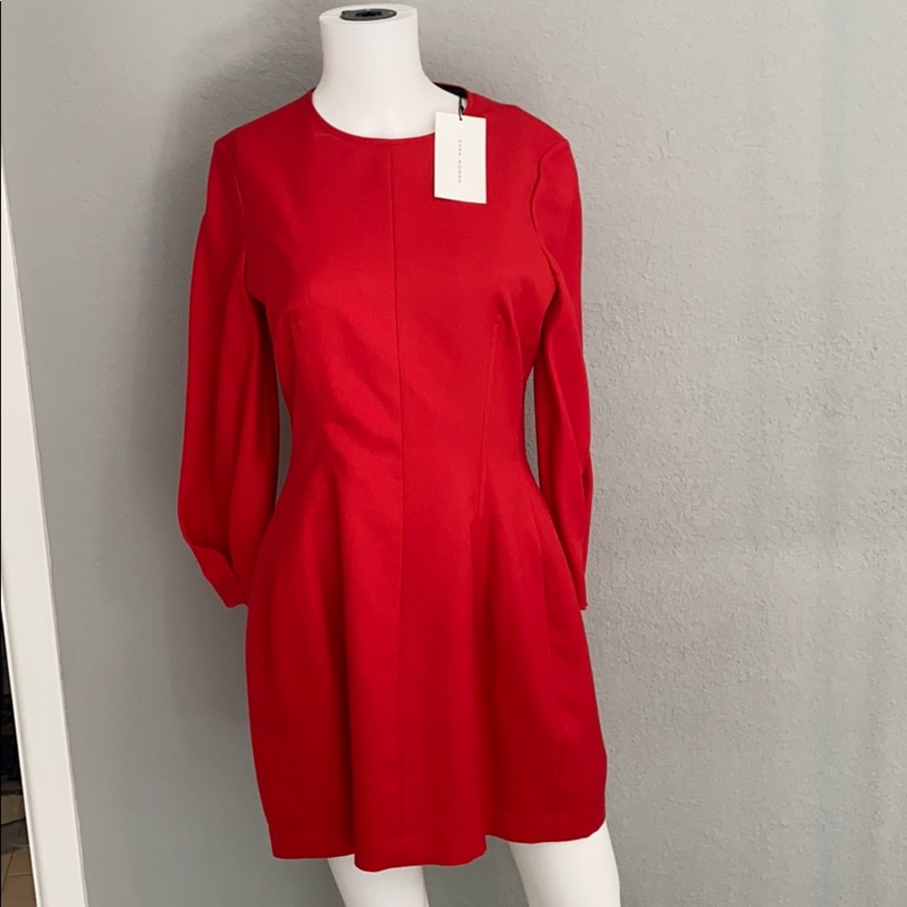 Red long sleeve dress
